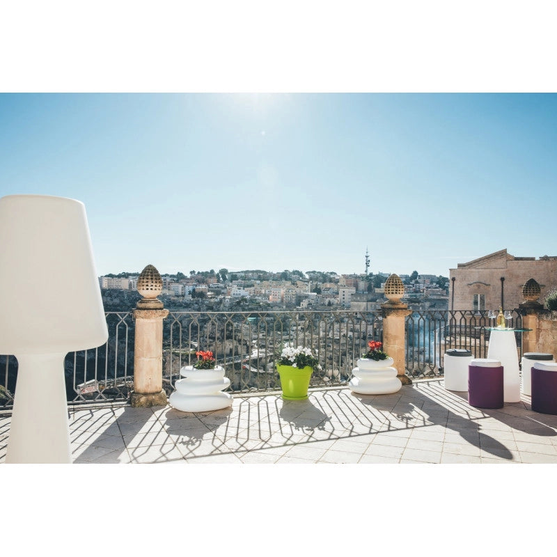 Vaso moderno di design Ø50 H44 in polimero bronzo resistente per interno ed esterno - Made in Italy - Monacis