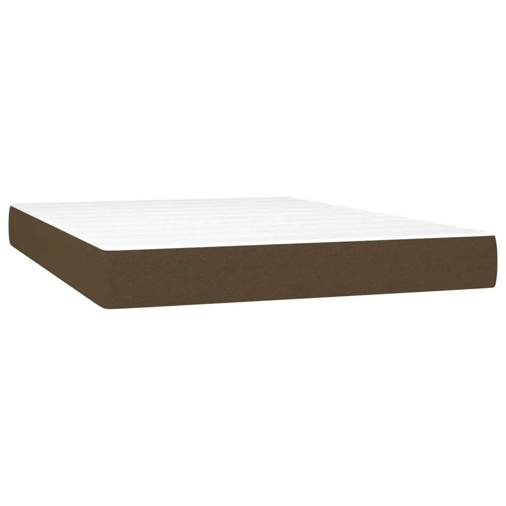 Letto a Molle Materasso e LED MarroneScuro 140x190cm in Tessuto 3133952