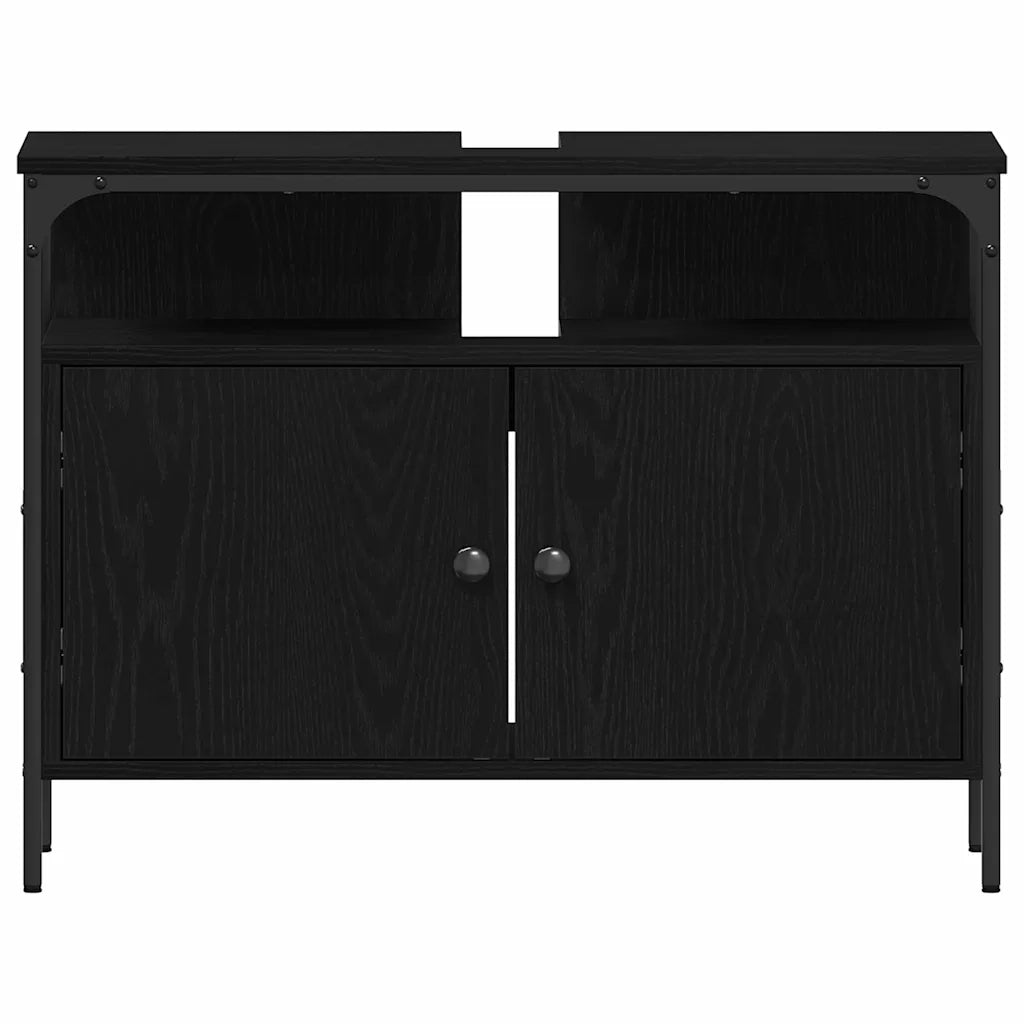 Unità da Bagno con lo scaffale 3 pcs Nero Legno multistrato 3334393