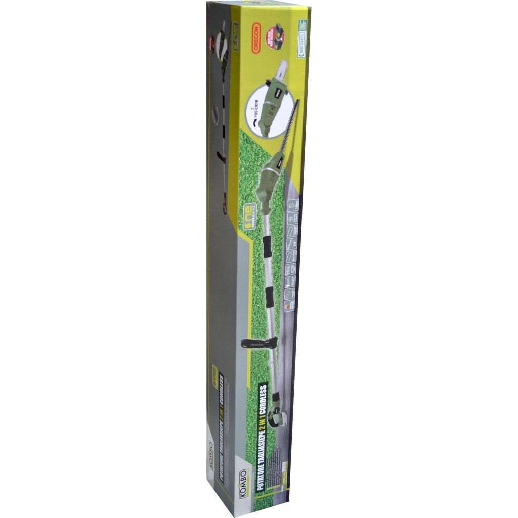POTATORE E TAGLIASIEPE CON ASTA TELESCOPICA + BATTERIA 20V 2.0AH