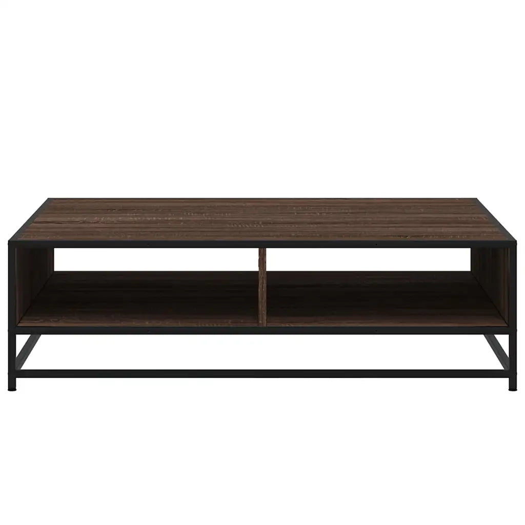 Tavolino-Tavolino da soggiorno-Tavolo Rovere Marrone 100x100x30 cm in Truciolato e Metallo