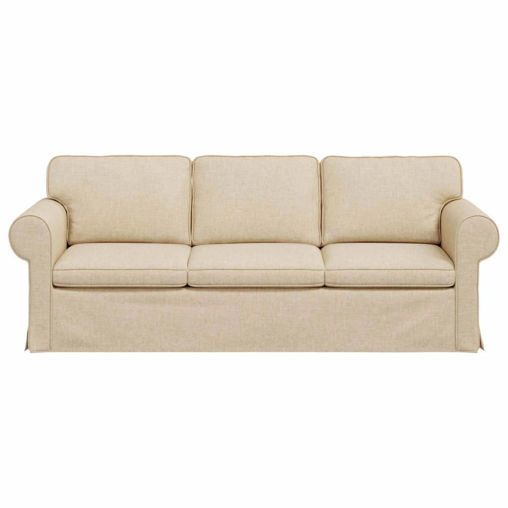 Divano Crema 215 x 82 x 80 cm Tessuto