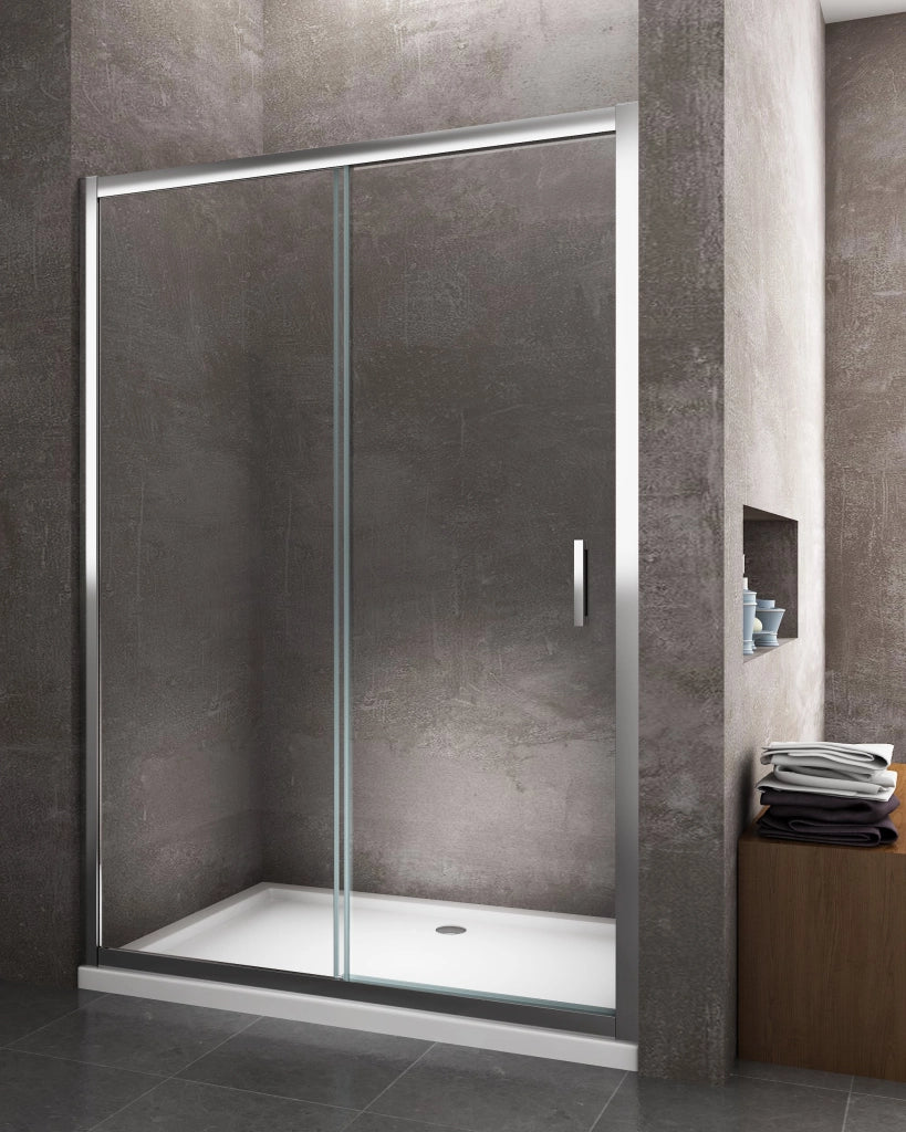 Porta doccia vetro 6 mm per installazione in nicchia Altezza 190 cm installazione reversibile cm 125-130
