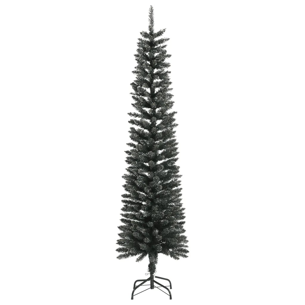 Albero di Natale Artificiale Sottile con Base Verde 210 cm PVC 345186