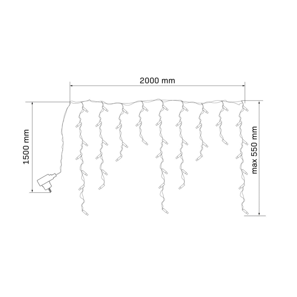 Lampada sospesa LED Polux Estella 47 luci 55x200cm