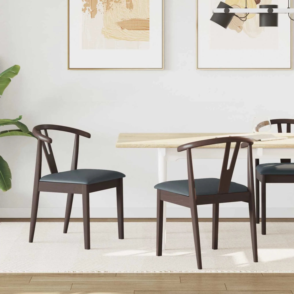 Sedia da pranzo 2 pz | Sedie da cucina Marrone chiaro e nero