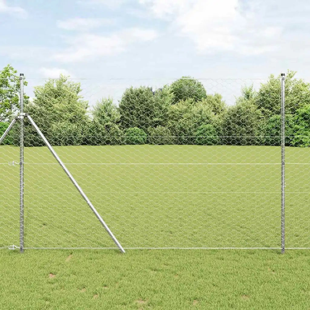 Palo della recinzione Argento 50 x 1,5 m (maglia 50 mm) Acciaio