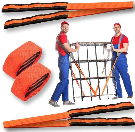 Cinture di trasporto 2,4 m - Sostengono fino a 1000 kg - Ergonomiche - Multifunzionali - Maniglia - Durature - Cinture di trasporto per traslochi