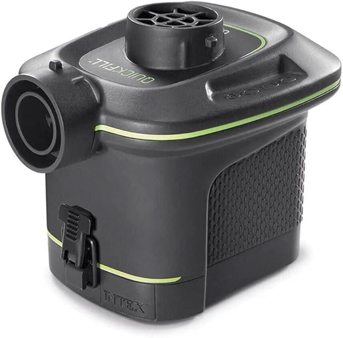 Pompa Elettrica Portatile QuickFill a Batterie per Gonfiaggio e Sgonfiaggio, Plastica, Grigio,Intex