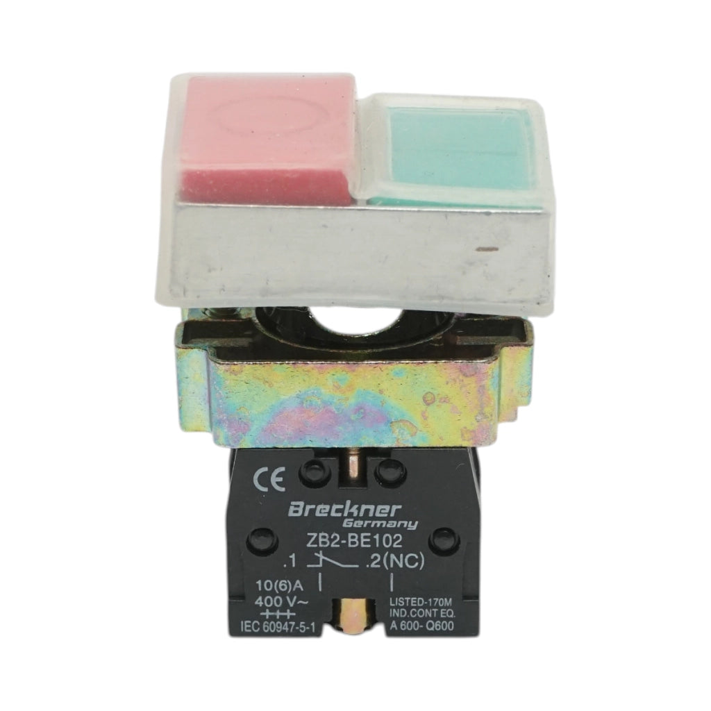 Pulsante di comando a doppia testa con coperchio protettivo 1NO+1NC, 400V/10A, IP65 Breckner Germany