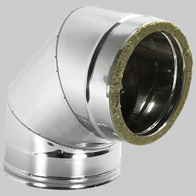 CURVA 90  ° DOPPIA PARETE  Int.  EE ? 150  Est.  EE ? 200     MADE IN ITALY