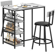 Tavolo da bar con sgabelli e scaffali ¨C Minimal ¨C grigio e nero
