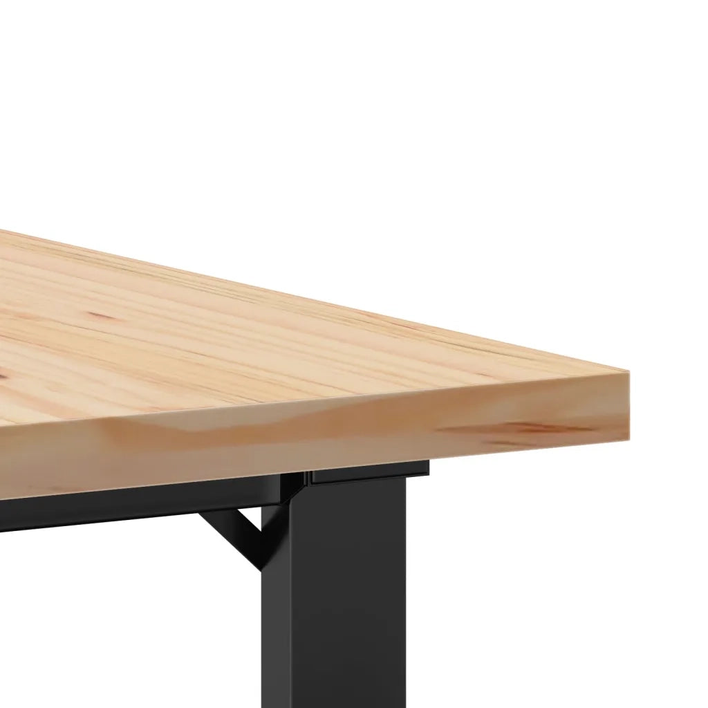 Tavolino salotto | Tavolino da caff¨¨ | Tavolino da Soggiorno Telaio a O 80x80x45,5cm Legno Pino e Acciaio