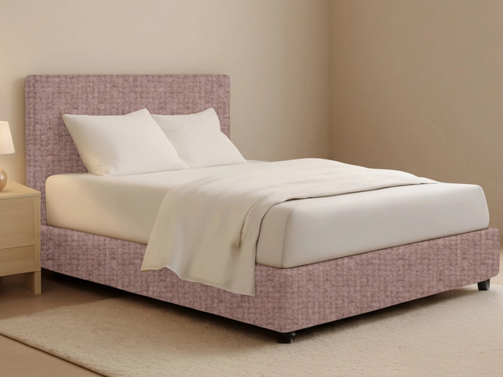 Harlow, Letto Piazza e Mezza Sfoderabile Made in Italy, Rosa Antico