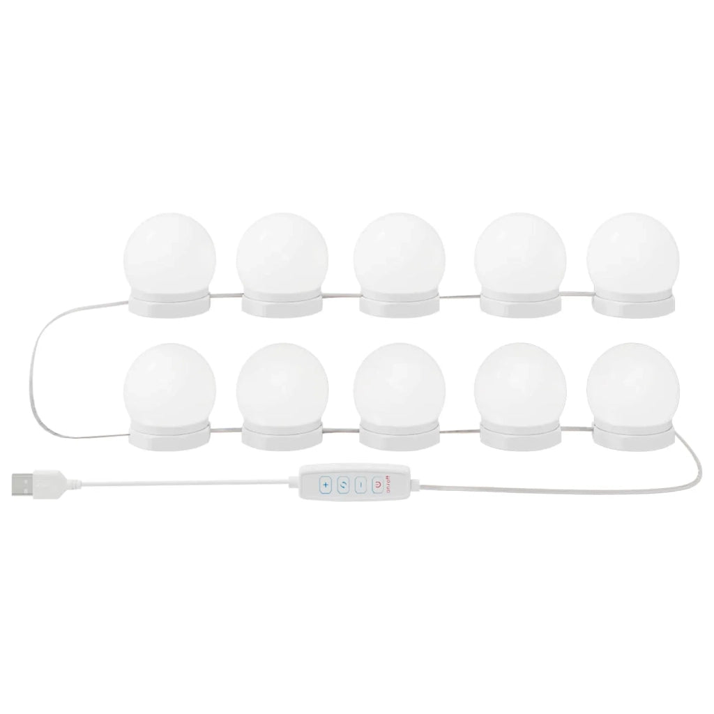 Set di 12 lampade a specchio LED moderne e decorative per interni 4,5 x 4,5 x 4,8 cm in plastica bianca 02_0052014