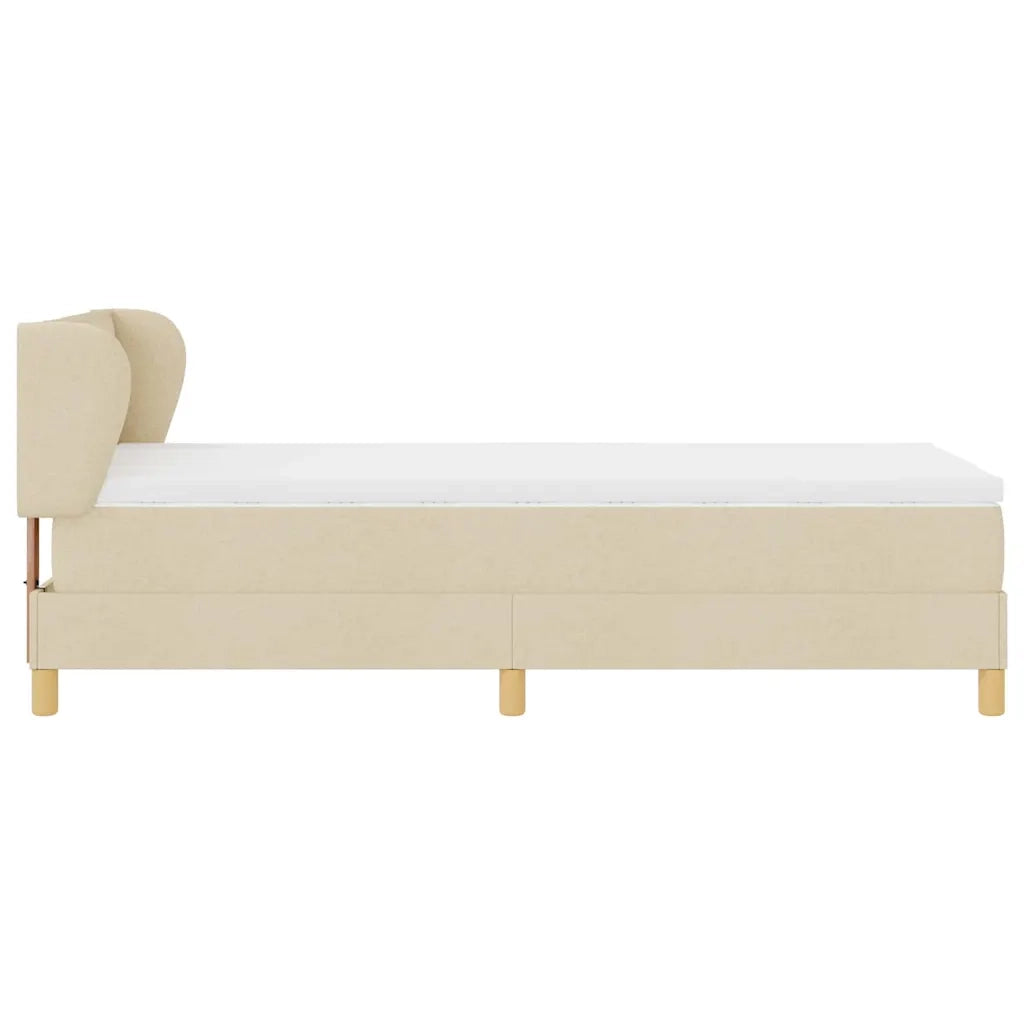 Letto a molle con materasso Crema 80 x 200 cm Tessuto 3340120