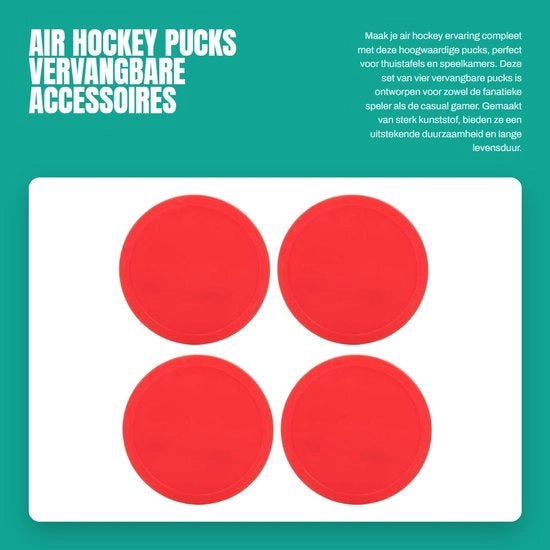 Palle da Hockey da Aria 4 pezzi - Sostenibile - Leggero - Sostituibili - Accessori da Gioco - Adatto per la Soggiorno - Dischi da Hockey