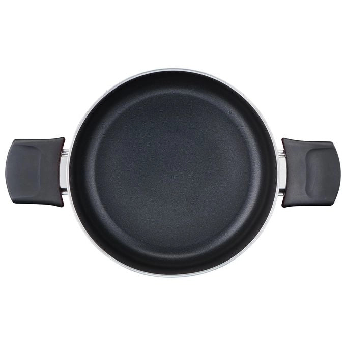 Lagostina 010254031024 Cucina Mediterranea Casseruola Fonda 2 Maniglie Antiaderente in Alluminio con Indicatore Cottura Thermo-Signal Per Induzione colore Rosso