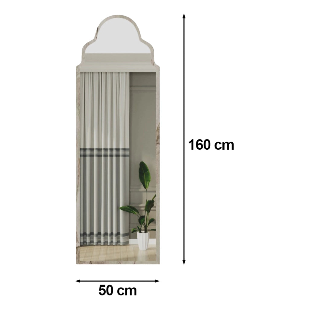 Vitta, Specchio Forma Rettangolare, 50x160h cm Bianco Marmo