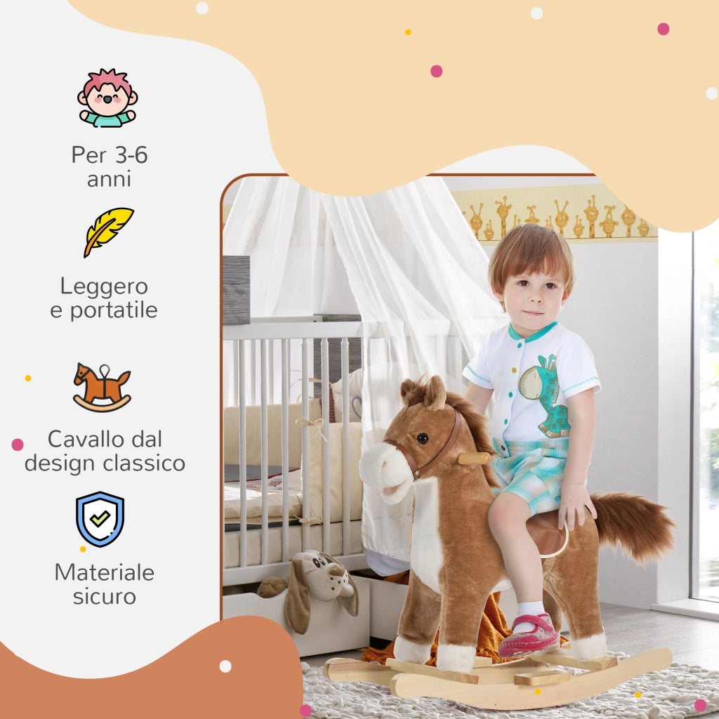 Cavallo a Dondolo per Bambini ¨C Minimal ¨C Marrone