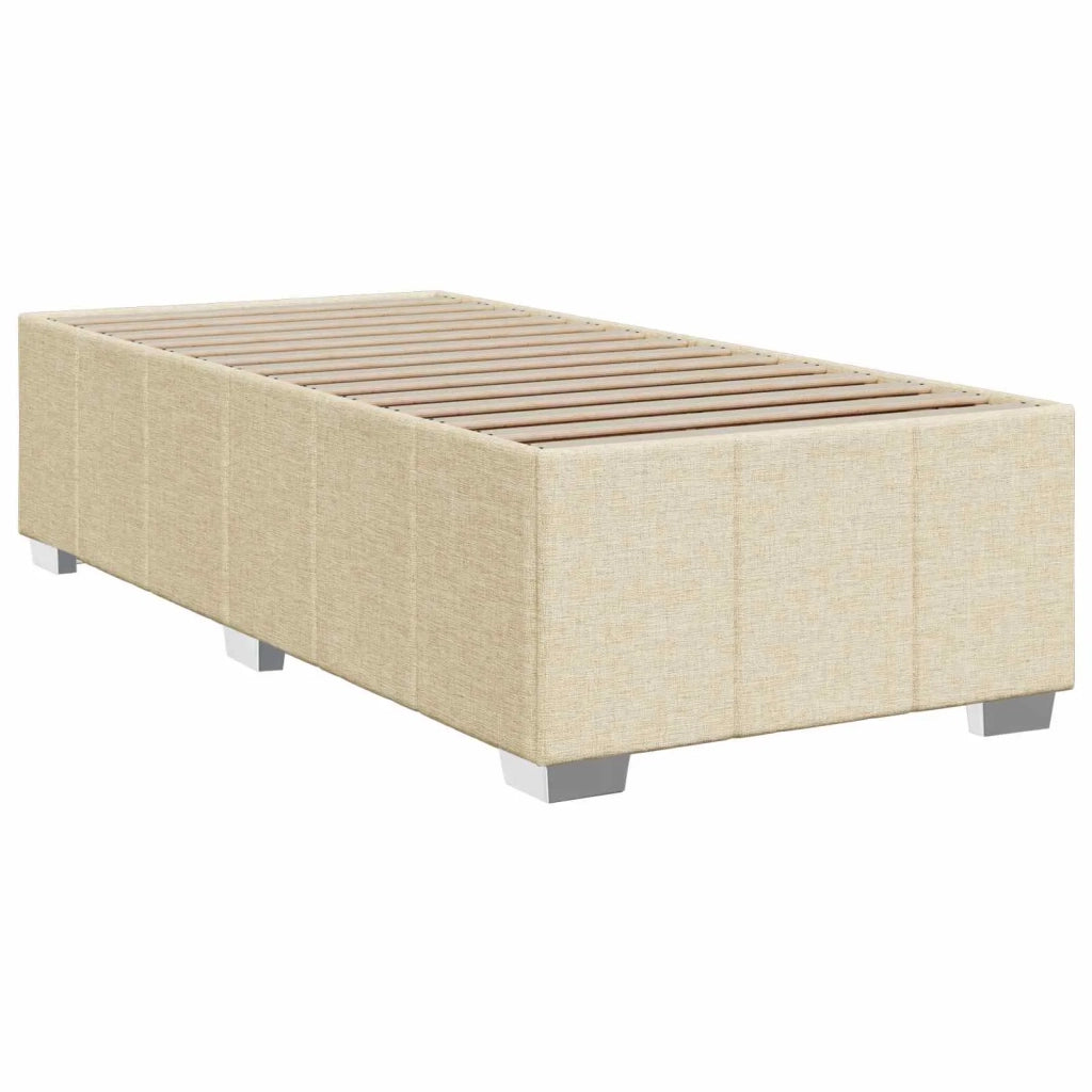 Letto box spring con materasso Crema 100 x 200 cm Tessuto 3451141