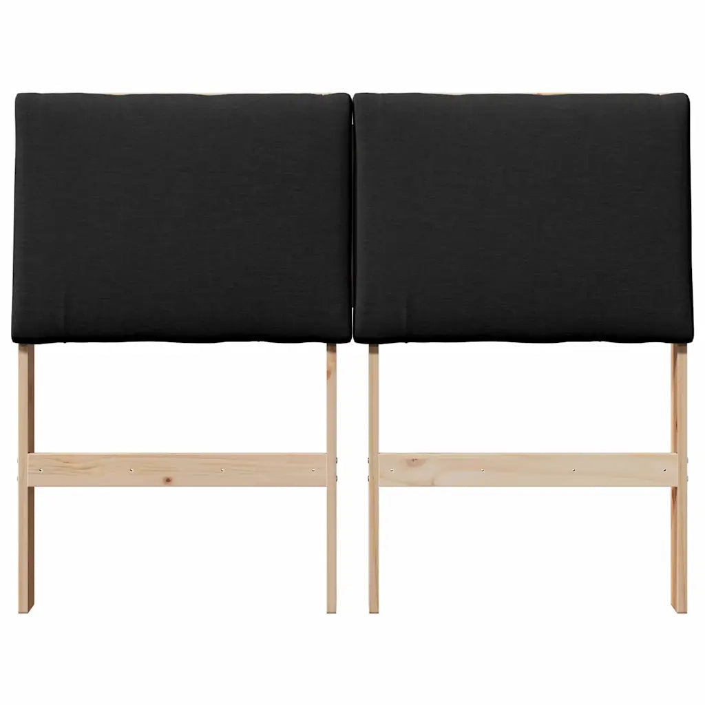 Testiera | Testata imbottita Nero 135 cm Pino massello