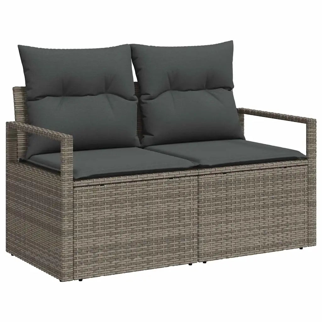 Set Divano da Giardino con cuscino 8 pcs Grigio Poly Rattan 3357502