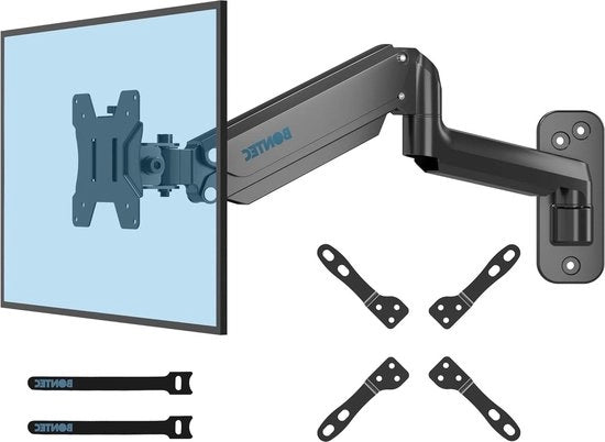 Monitor Standaard per Wall con Schermo Standaard 13-42 Pollici con Kit di Estensione VESA - PC-Monitor TV - 8 kg Gasveer Rotativo Girevole - Altezza Regolabile - MAX VESA 200 x 200 mm