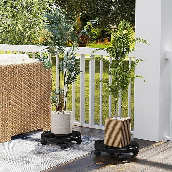 Sottovaso per Piante con 4 Ruote Universali, Carrello Tondo per Piante per Mobili, Secchi, Vasi di Fiori, Capacità di 170 kg