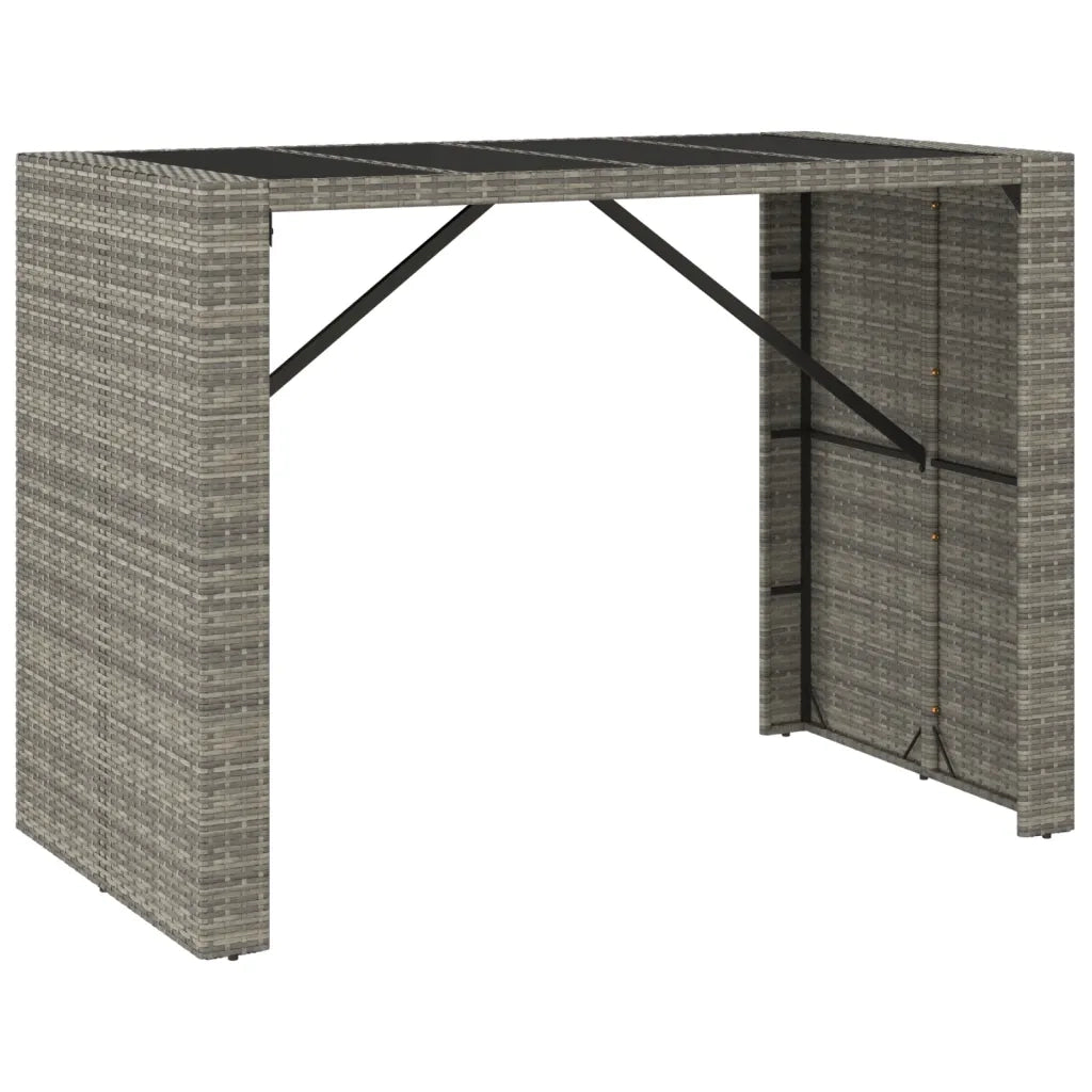 Set Bar da Giardino 5 pz con Cuscini in Polyrattan Grigio 3200668