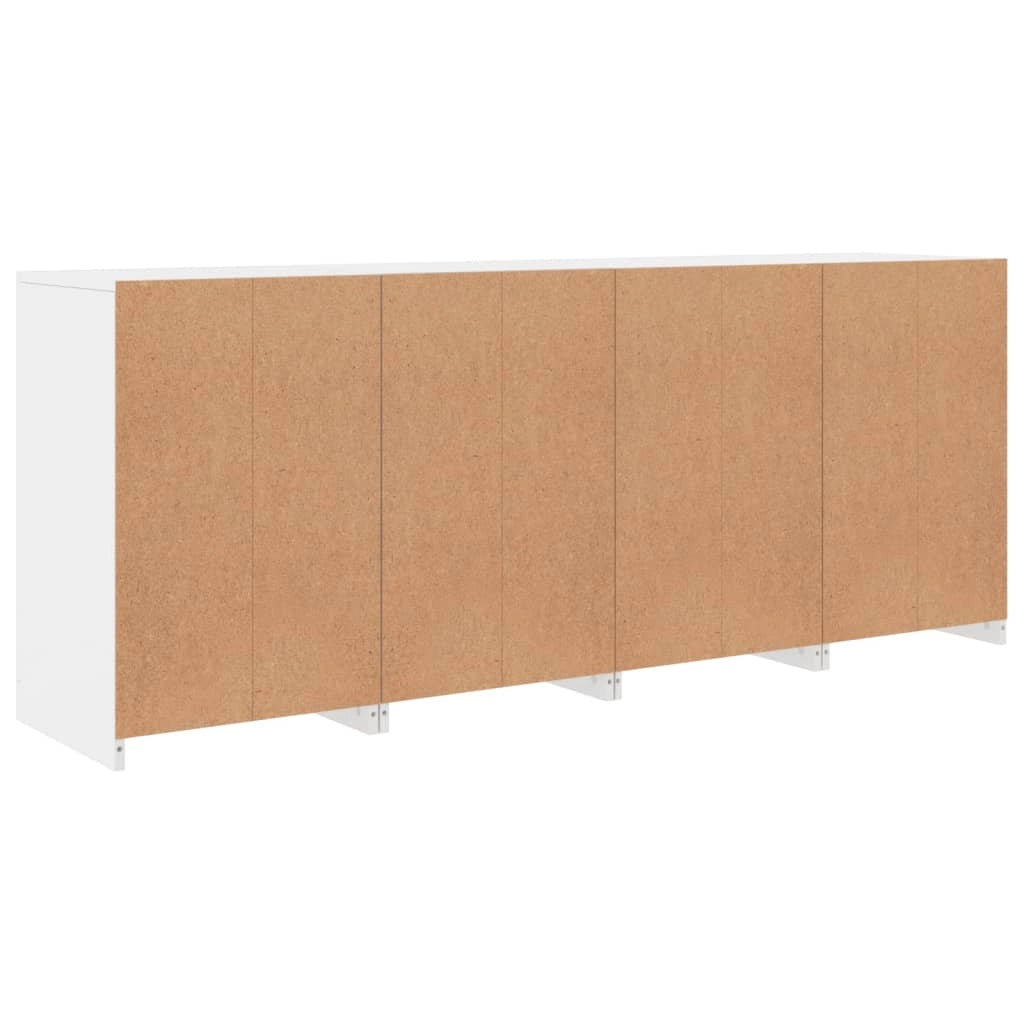 Buffet credenza cassettiera armadio mobile contenitore organizer per cucina soggiorno salotto con luci LED 164 x 37 x 67 cm bianco 02_0029836