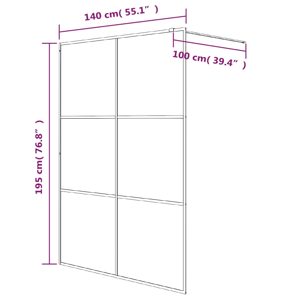 Parete Doccia Walk in Bianca 140x195 cm Vetro Trasparente ESG 152124