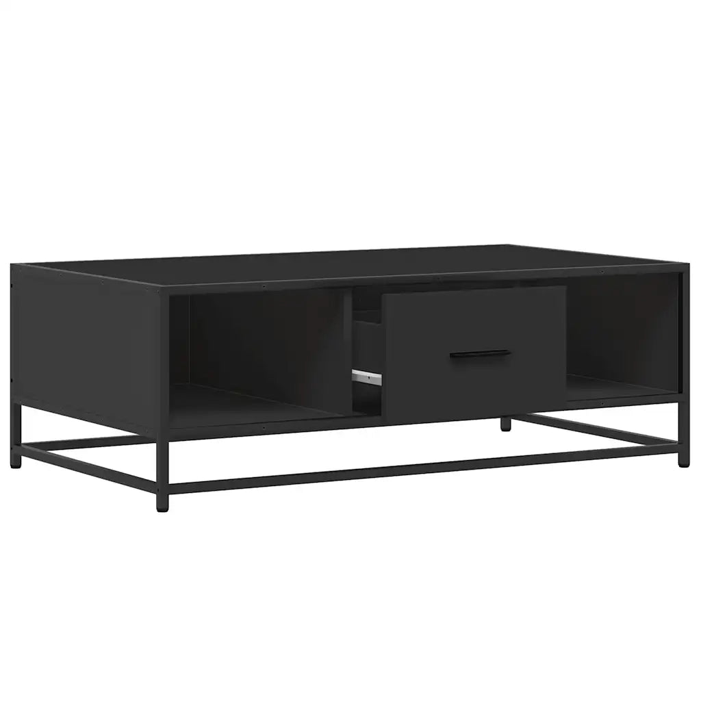 Tavolino salotto | Tavolino da caff¨¨ | Tavolino da Soggiorno Nero 100x57x35 cm in Truciolato e Metallo