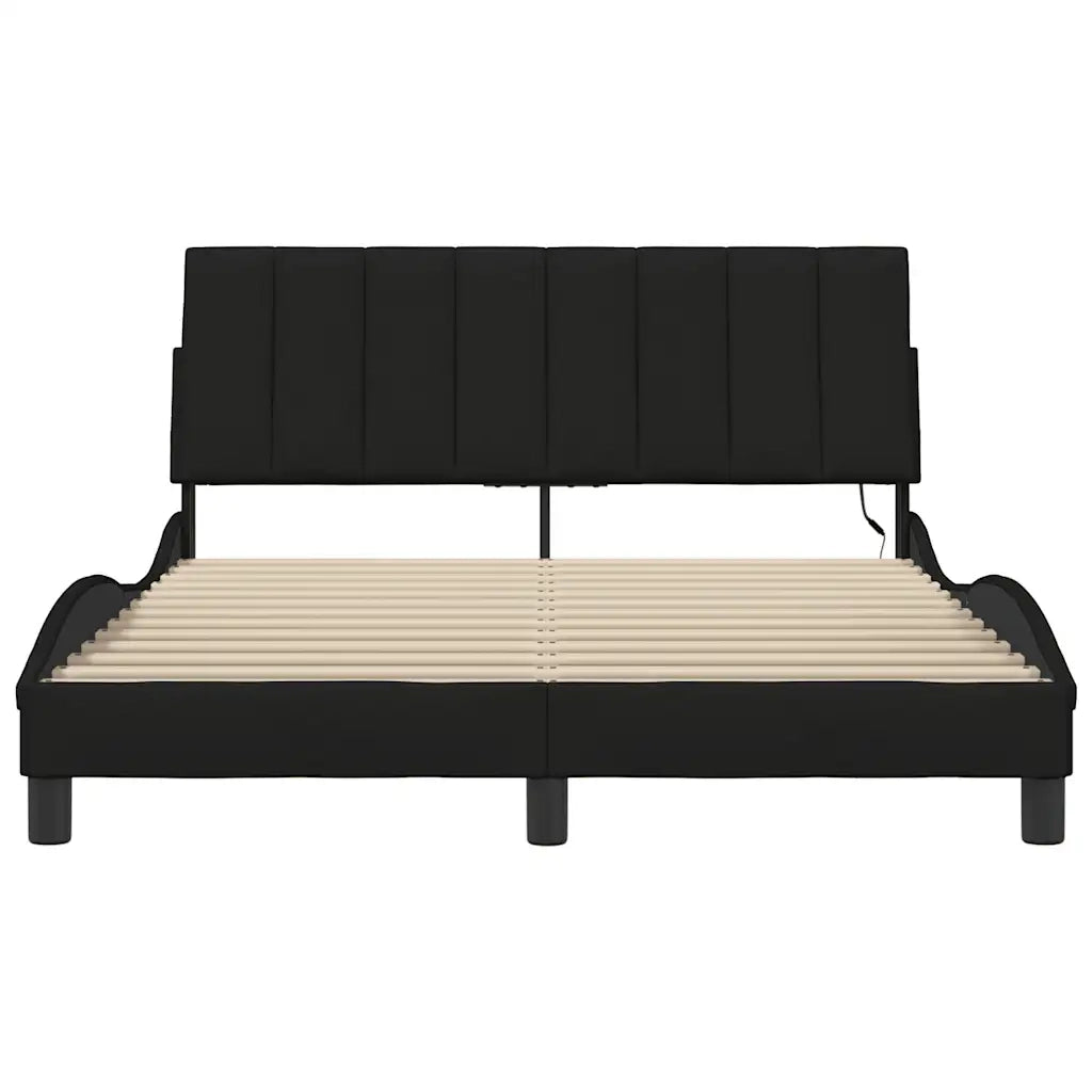 Letto matrimoniale | Letto per adulti | Giroletto senza Materasso Hanko Nero 120x200 cm Tessuto