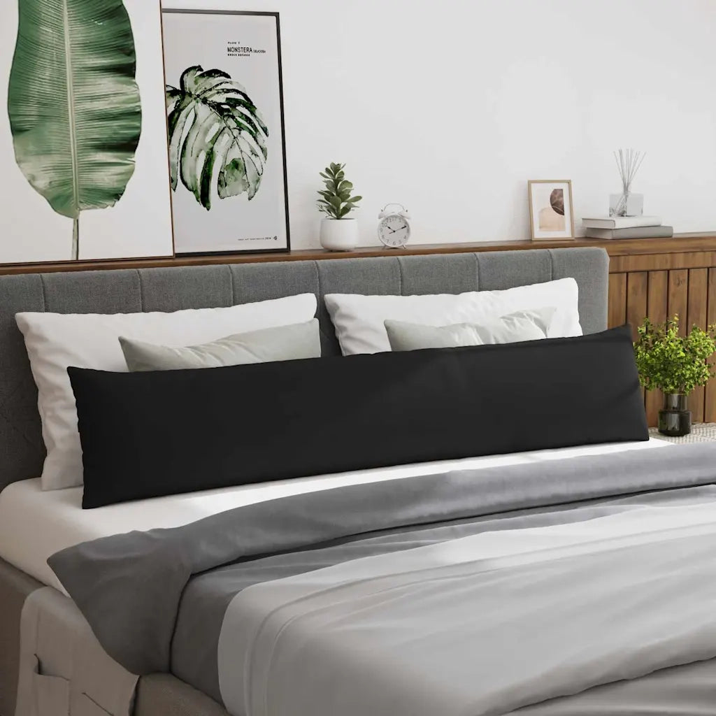 Cuscini da Divano 2 pcs Nero 200 x 40 cm Tessuto 42013900