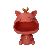 Gatto resina svuotatasche rosa cm12x18h25