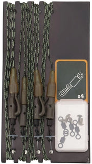 Clip di pesca in alluminio da 100 cm - connessione anti-sbattimento - set da 4 - aumenta il tasso di presa - connessione per pesca al carpa - per pesca grossa