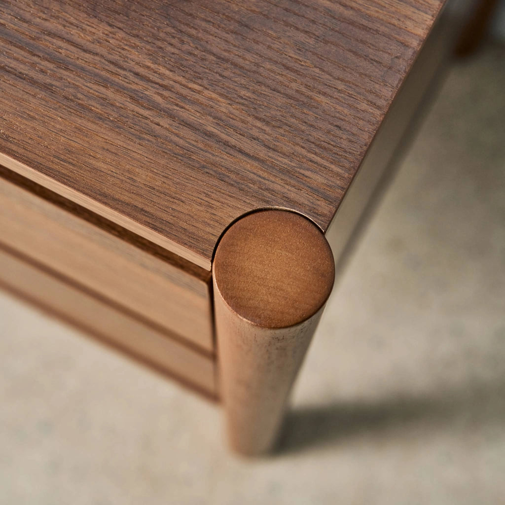 Set 2 comodini decoro legno 2 cassetti , noce