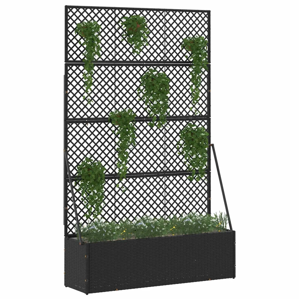 Fioriera a traliccio da giardino Nero 105 x 30 x 170 cm Metallo 366617