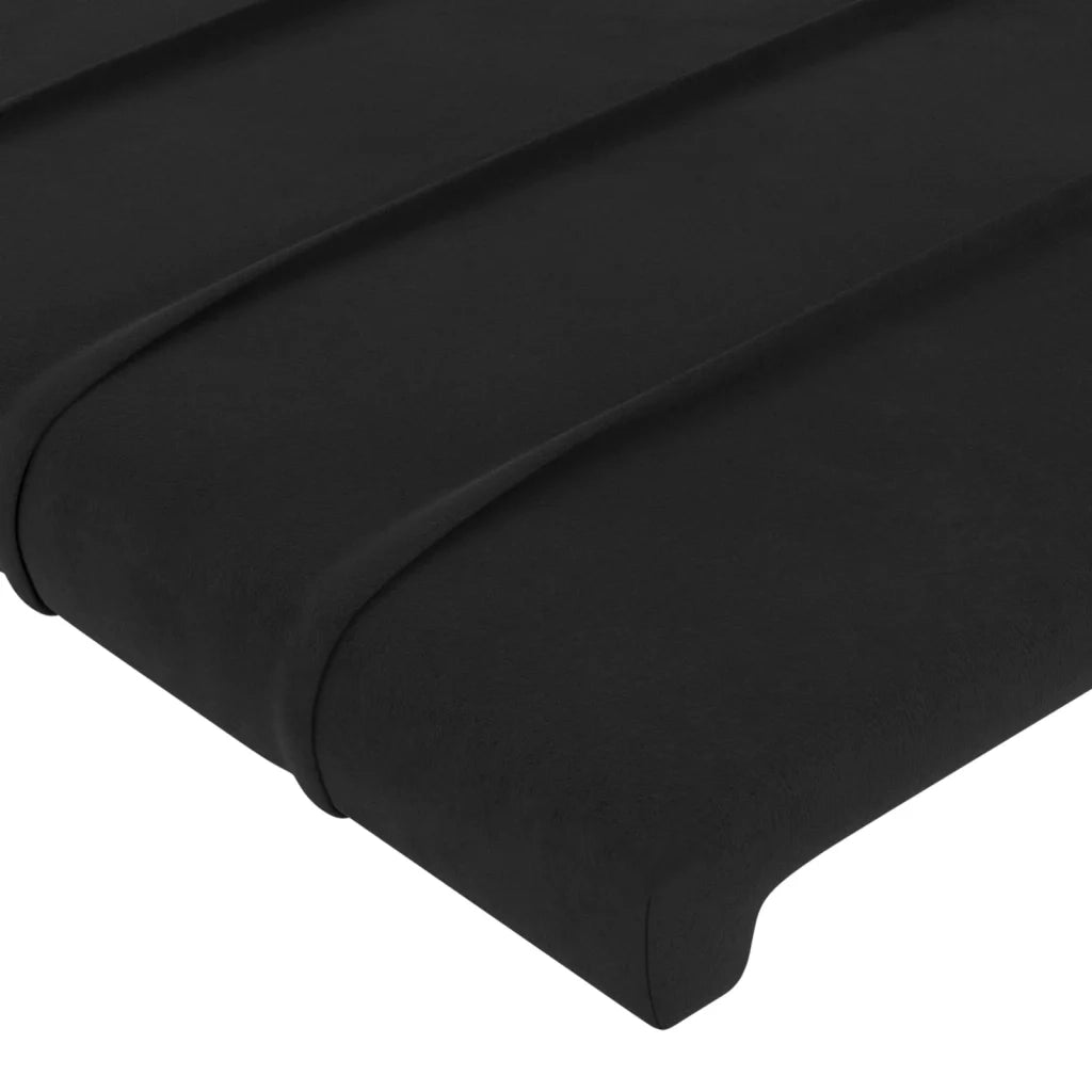 Testiera ad Orecchio-Testata con Orecchie Nera 93x16x118/128 cm in Velluto 761463