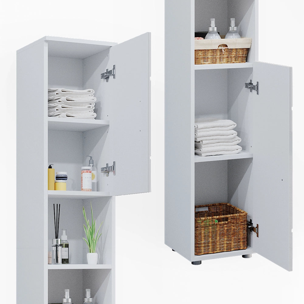 Mobile bagno alto Irma Bianco lucido con inserti 30 x 192 cm Vicco