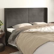Testiera ad Orecchio-Testata con Orecchie GrigioScuro 203x16x118/128cm in Velluto 136069