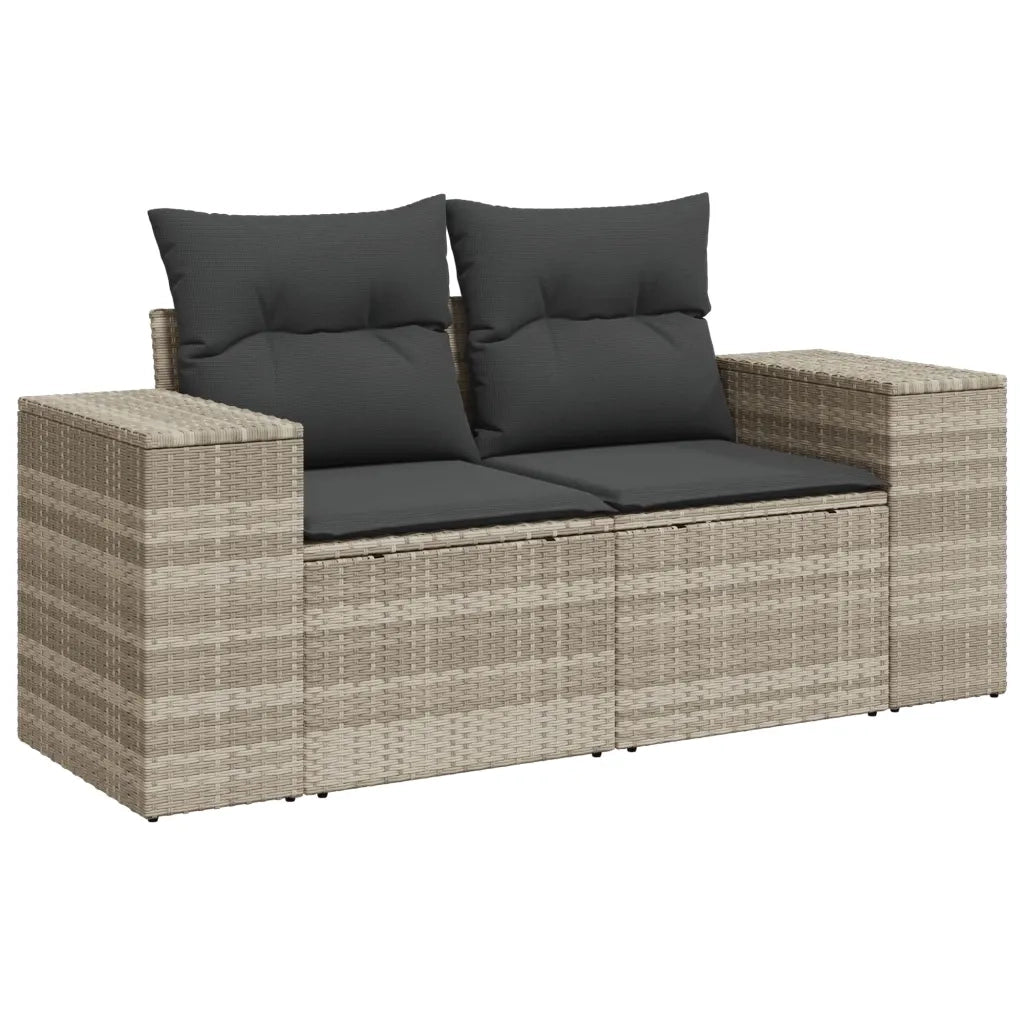 Set Divano da Giardino 6pz con Cuscini Grigio Chiaro Polyrattan 3269162