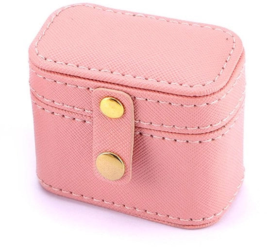 Mini contenitore per gioielli da viaggio, contenitore per catena, orecchini e anelli - rosa