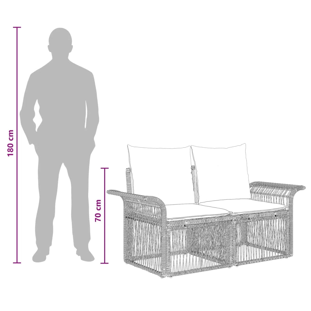 Set Divano da Giardino 10 pz Grigio polyrattan 3434951