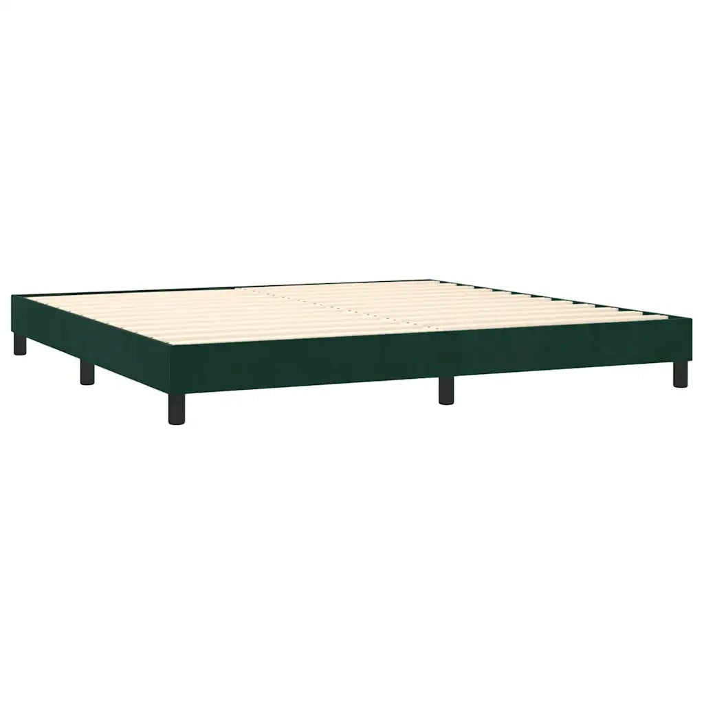 Giroletto a Molle con Materasso Verde Scuro 200x200 cm Velluto 3141446