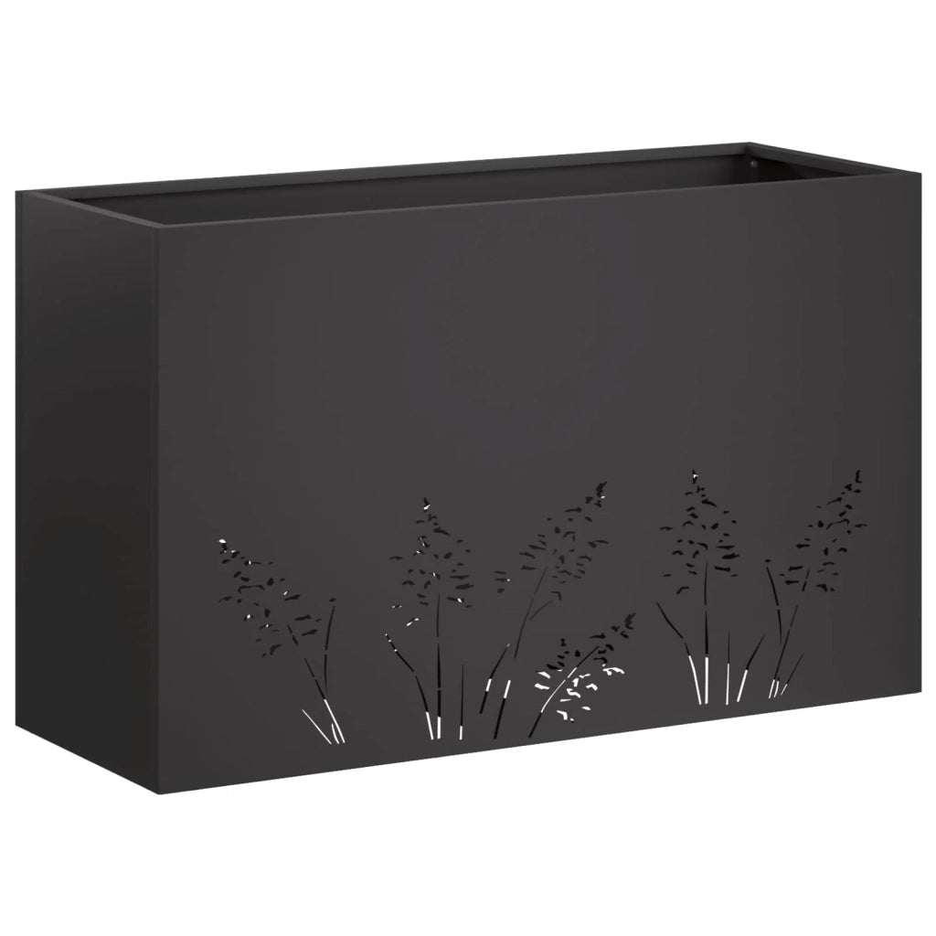 Vaso da giardino 2 pz Nero 80 x 20 x 49 cm 8005821