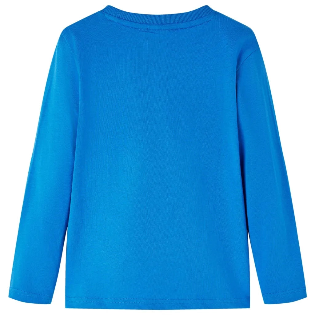 Maglietta per Bambini a Maniche Lunghe Blu Cobalto 128