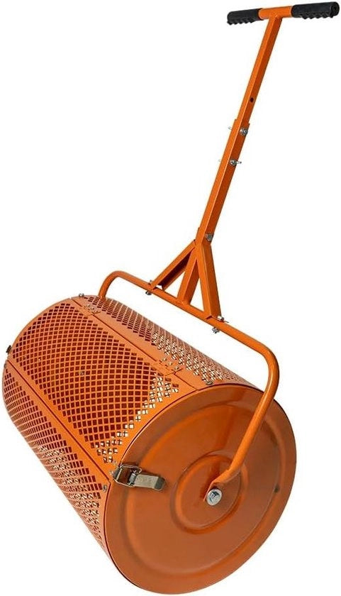 Stratificatore multifunzionale - rete metallica - distributore di concime - sementi arancioni - distributore da giardino - distributore di erba - distributore di torba - distributore manuale con manico