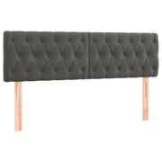 Testiera | Testata Grigio Scuro 144x7x78/88 cm in Velluto